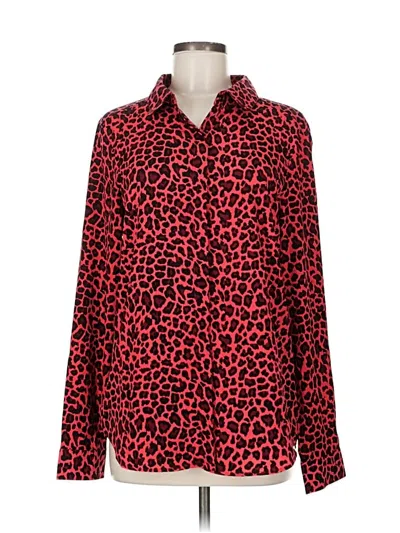 Pre-owned Brave Soul Long Sleeve Blouse In Red