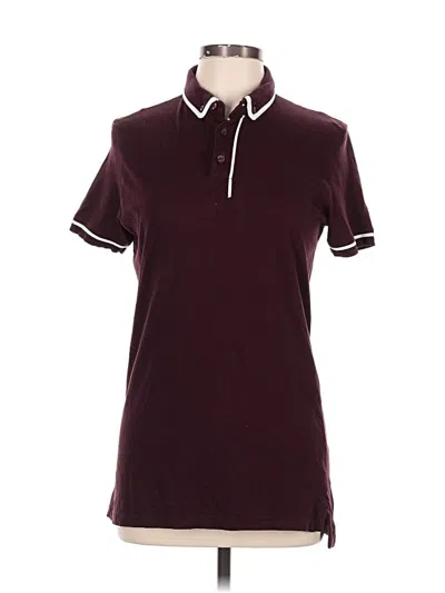 Pre-owned Brave Soul Short Sleeve Polo Shirt In Burgundy