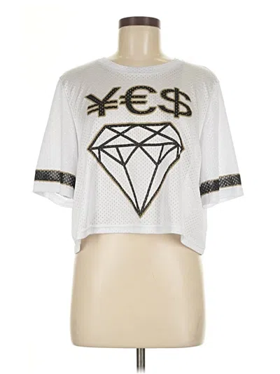 Pre-owned Brave Soul Short Sleeve Top Silver Keyhole Neckline Tops