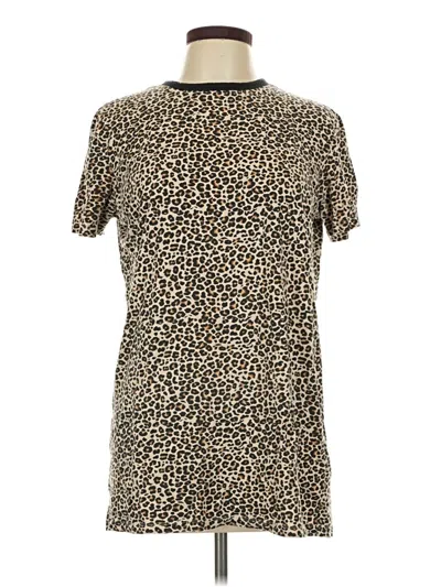 Pre-owned Brave Soul Short Sleeve Turtleneck In Gold