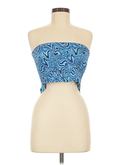 Brave Soul Tube Top Blue Strapless Neckline Tops