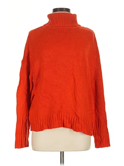 Pre-owned Brave Soul Turtleneck Sweater In Orange