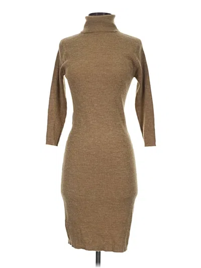 Pre-owned Brave Soul Turtleneck Sweater In Tan