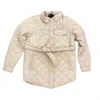Brave Soul Women's Diamond Quilted Belted Jacket In Stone In Neutral