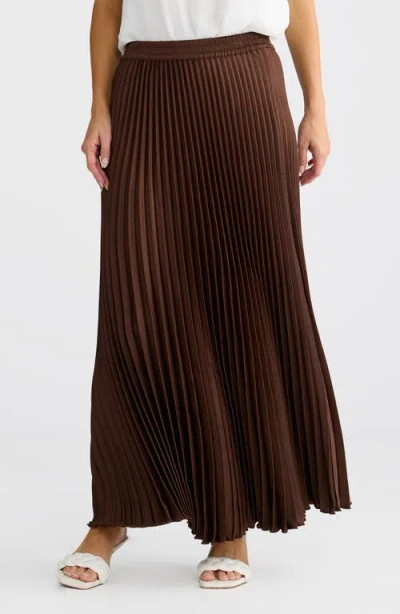 Brave + True Brave+true Alias Pleated Maxi Skirt In Multi