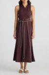 Brave + True Brave+true Ari Tie Waist Sleeveless Linen Blend Maxi Dress