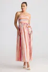 Brave + True Avalon Midi Dress In Painterly Stripe In Multi