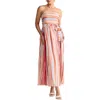Brave + True Avalon Midi Dress In Painterly Stripe In Multi