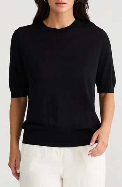 Brave + True Brave+true Balance T-crewneck Sweater In Black