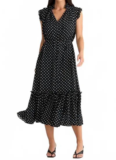 Brave + True Broadway Dress In Polka Dot In Black