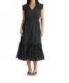 Brave + True Broadway Midi Dress In Polka Dot In Black