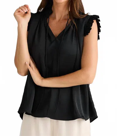 Brave + True Broadway Ruffle Top In Black