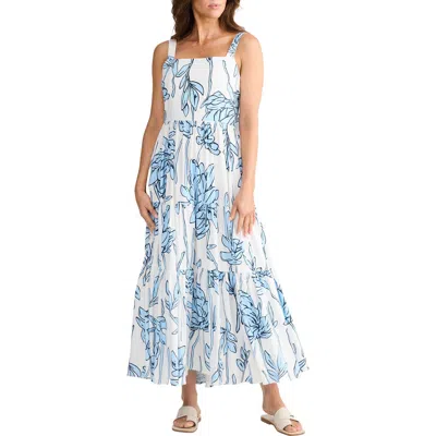 Brave + True Brave+true Carmen Tiered Print Midi Dress In Multi