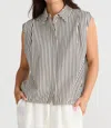 Brave + True Charlie Shirt In White/ Black Stripe
