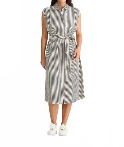 BRAVE + TRUE CHARLIE TUNIC DRESS IN WHITE W/BLACK STRIPE