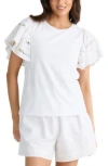 Brave + True Brave+true Chloe Cutout Flutter Sleeve Top In White