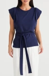 Brave + True Brave+true Conroy Cap Sleeve Top In Navy