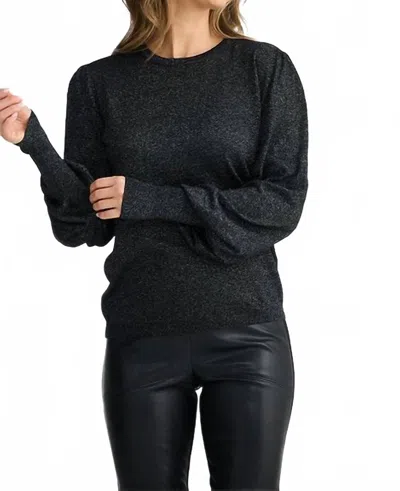 Brave + True Domenica Knit Top In Black Sparkle