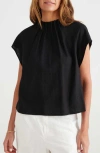 Brave + True Brave+true Elise Linen Blend Top In Black