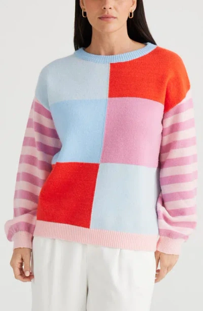 Brave + True Brave+true Eliza Colorblock Sweater In Multi