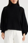 BRAVE + TRUE BRAVE+TRUE EMILIE MESH STITCH TURTLENECK SWEATER
