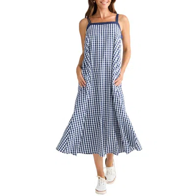 Brave + True Brave+true Erica Gingham Midi Dress In Blue