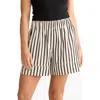 Brave + True Brave+true Esplande Stripe Pull-on Shorts In Gray