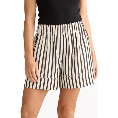 Brave + True Brave+true Esplande Stripe Pull-on Shorts In Gray