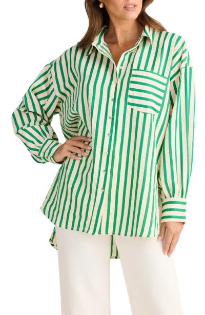 Brave + True Brave+true Ezra Patch Pocket Stripe Shirt In Multi