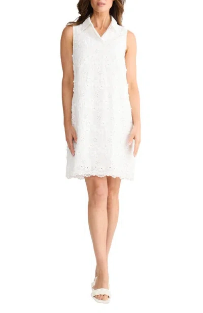 Brave + True Brave+true Felicity Textured Cotton Shift Dress In White