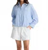 Brave + True Fisher Shirt In Blue Pinstripe In Blue