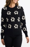 Brave + True Brave+true Flower Crewneck Sweater In Black