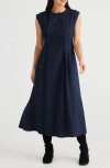 Brave + True Brave+true Fortuna Sleeveless A-line Dress In Navy
