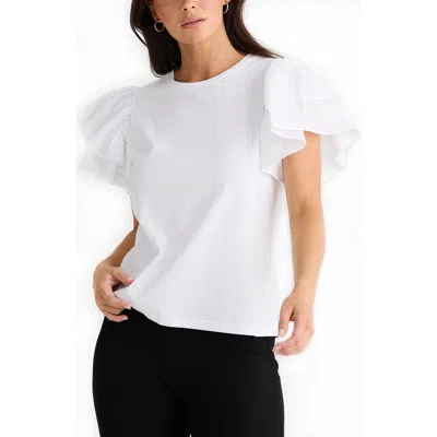 Brave + True Brave+true Gigi Layered Sleeve T-shirt In White