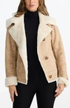 Brave + True Brave+true Haywood Faux Fur & Faux Suede Jacket In Brown