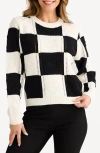 Brave + True Brave+true Heart Of Hearts Checkerboard Sweater In Multi