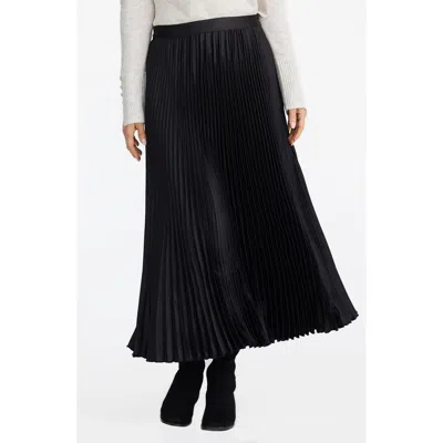 Brave + True Brave+true Identity Pleated Satin Skirt In Black
