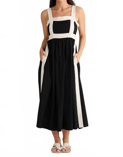 Brave + True Jolie Midi Dress In Black & Natural In Multi