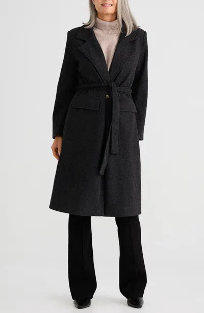 Brave + True Brave+true Julianne Belted Coat In Charcoal