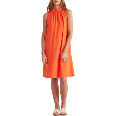 Brave + True Brave+true Kelley Linen Blend Sleeveless Dress In Orange