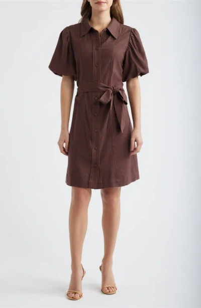 Brave + True Brave+true Lenni Button Front Minidress In Blue