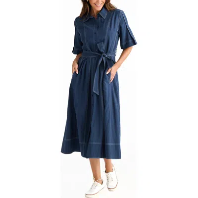 Brave + True Brave+true Leo Maxi Shirtdress In Blue