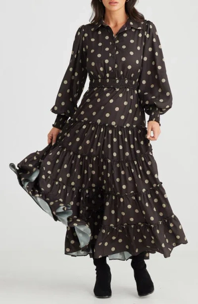 Brave + True Brave+true Lido Print Long Sleeve Tiered Maxi Dress In ...