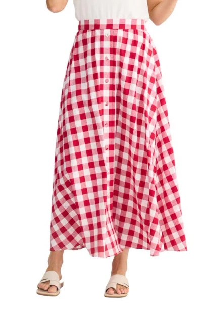 Brave + True Brave+true Lucy Check Maxi Skirt In Red