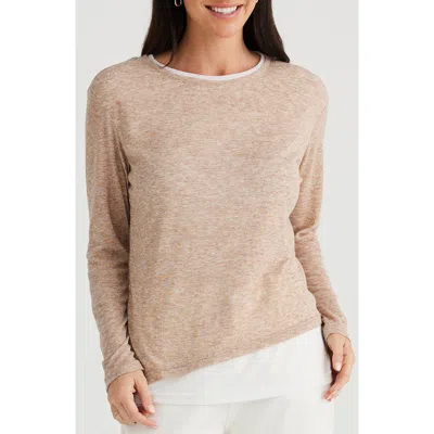 Brave + True Brave+true Mandy Long Sleeve Ringer T-shirt In Natural