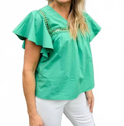 Brave + True Marcia Blouse In Jade In Green