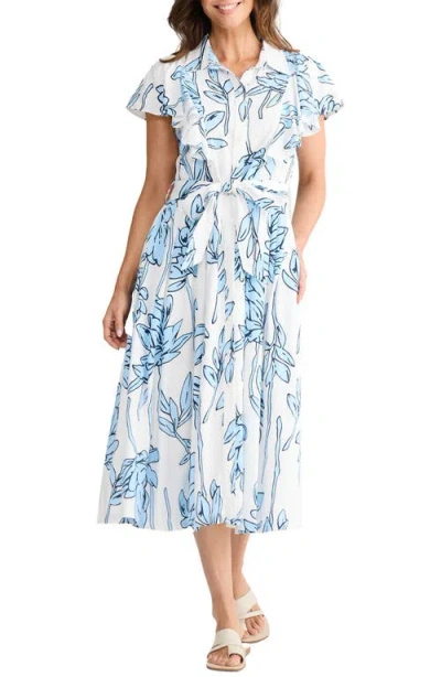 Brave + True Brave+true Marigold Tie Waist Midi Dress In White