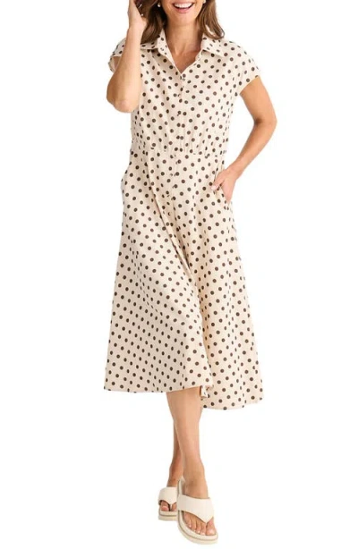 Brave + True Brave+true Musings Gingham Midi Shirtdress In Neutral