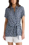 Brave + True Brave+true Nova Print Side Tie Shirt