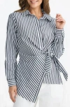 Brave + True Brave+true Nova Side Tie Shirt In Blue